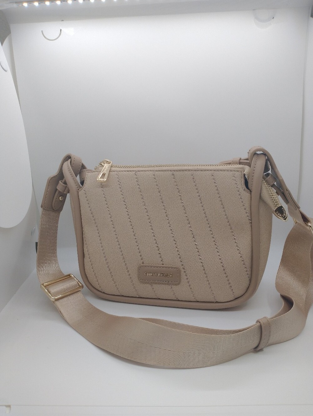 CHRIS BELLA Women's Bag, Beige Color Crossbody Purse